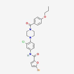 molecular formula C25H25BrClN3O4 B4129482 5-bromo-N-{3-chloro-4-[4-(4-propoxybenzoyl)-1-piperazinyl]phenyl}-2-furamide 