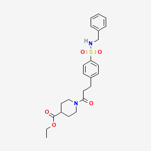 ethyl 1-(3-{4-[(benzylamino)sulfonyl]phenyl}propanoyl)-4-piperidinecarboxylate