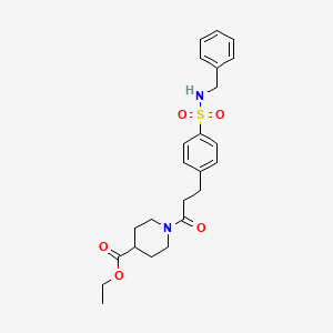 molecular formula C24H30N2O5S B4129513 ethyl 1-(3-{4-[(benzylamino)sulfonyl]phenyl}propanoyl)-4-piperidinecarboxylate 