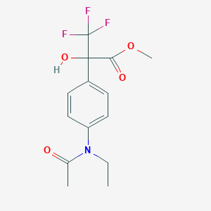 molecular formula C14H16F3NO4 B412953 Methyl 2-{4-[acetyl(ethyl)amino]phenyl}-3,3,3-trifluoro-2-hydroxypropanoate 