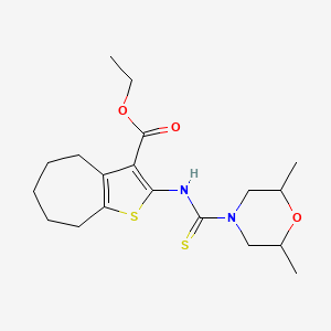 ethyl 2-{[(2,6-dimethyl-4-morpholinyl)carbonothioyl]amino}-5,6,7,8-tetrahydro-4H-cyclohepta[b]thiophene-3-carboxylate