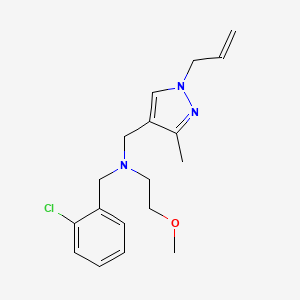 molecular formula C18H24ClN3O B4129538 N-[(1-allyl-3-methyl-1H-pyrazol-4-yl)methyl]-N-(2-chlorobenzyl)-2-methoxyethanamine 
