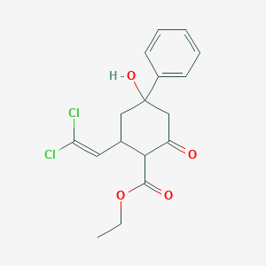 molecular formula C17H18Cl2O4 B412955 Ethyl 2-(2,2-dichlorovinyl)-4-hydroxy-6-oxo-4-phenylcyclohexanecarboxylate CAS No. 462599-79-7