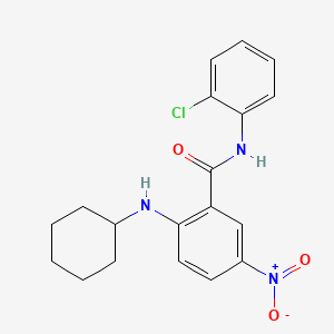 molecular formula C19H20ClN3O3 B4129555 N-(2-chlorophenyl)-2-(cyclohexylamino)-5-nitrobenzamide 