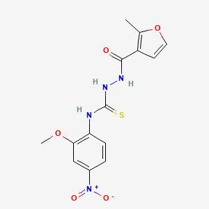 molecular formula C14H14N4O5S B4129577 N-(2-methoxy-4-nitrophenyl)-2-(2-methyl-3-furoyl)hydrazinecarbothioamide 