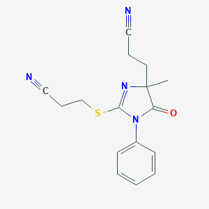3-[4-(2-Cyano-ethyl)-4-methyl-5-oxo-1-phenyl-4,5-dihydro-1H-imidazol-2-ylsulfanyl]-propionitrile