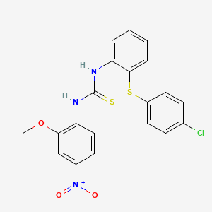 molecular formula C20H16ClN3O3S2 B4129587 N-{2-[(4-chlorophenyl)thio]phenyl}-N'-(2-methoxy-4-nitrophenyl)thiourea 