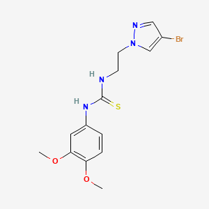 molecular formula C14H17BrN4O2S B4129613 N-[2-(4-bromo-1H-pyrazol-1-yl)ethyl]-N'-(3,4-dimethoxyphenyl)thiourea 