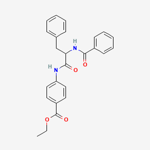 molecular formula C25H24N2O4 B4129618 ethyl 4-[(N-benzoylphenylalanyl)amino]benzoate 