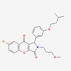 molecular formula C26H28BrNO5 B4129629 7-bromo-2-(3-methoxypropyl)-1-[3-(3-methylbutoxy)phenyl]-1,2-dihydrochromeno[2,3-c]pyrrole-3,9-dione 