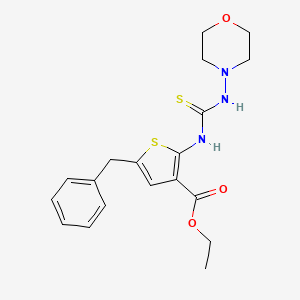 molecular formula C19H23N3O3S2 B4129631 ethyl 5-benzyl-2-{[(4-morpholinylamino)carbonothioyl]amino}-3-thiophenecarboxylate 