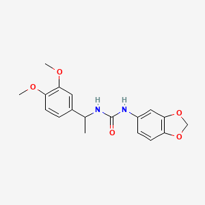 molecular formula C18H20N2O5 B4129692 N-1,3-benzodioxol-5-yl-N'-[1-(3,4-dimethoxyphenyl)ethyl]urea 