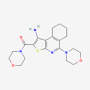 molecular formula C20H26N4O3S B4129699 5-(4-morpholinyl)-2-(4-morpholinylcarbonyl)-6,7,8,9-tetrahydrothieno[2,3-c]isoquinolin-1-amine 