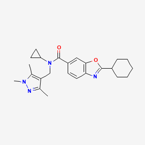 2-cyclohexyl-N-cyclopropyl-N-[(1,3,5-trimethyl-1H-pyrazol-4-yl)methyl]-1,3-benzoxazole-6-carboxamide