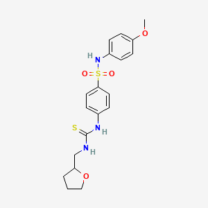molecular formula C19H23N3O4S2 B4129717 N-(4-methoxyphenyl)-4-({[(tetrahydro-2-furanylmethyl)amino]carbonothioyl}amino)benzenesulfonamide 