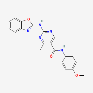 molecular formula C20H17N5O3 B4129738 2-(1,3-benzoxazol-2-ylamino)-N-(4-methoxyphenyl)-4-methyl-5-pyrimidinecarboxamide 
