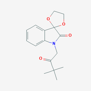 molecular formula C16H19NO4 B412975 1'-(3,3-dimethyl-2-oxobutyl)spiro[1,3-dioxolane-2,3'-indol]-2'(1'H)-one CAS No. 300588-82-3