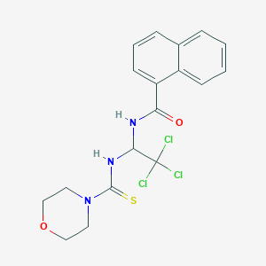 molecular formula C18H18Cl3N3O2S B412976 N-{2,2,2-trichloro-1-[(4-morpholinylcarbothioyl)amino]ethyl}-1-naphthamide 