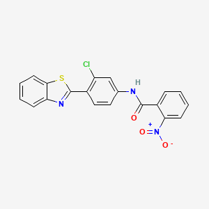 molecular formula C20H12ClN3O3S B4129770 N-[4-(1,3-benzothiazol-2-yl)-3-chlorophenyl]-2-nitrobenzamide 