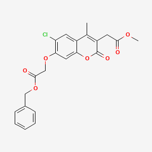 molecular formula C22H19ClO7 B4129787 methyl {7-[2-(benzyloxy)-2-oxoethoxy]-6-chloro-4-methyl-2-oxo-2H-chromen-3-yl}acetate 