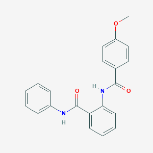 molecular formula C21H18N2O3 B412979 2-[(4-methoxybenzoyl)amino]-N-phenylbenzamide 