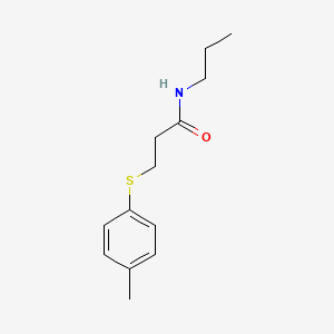 molecular formula C13H19NOS B4129801 3-[(4-methylphenyl)thio]-N-propylpropanamide 