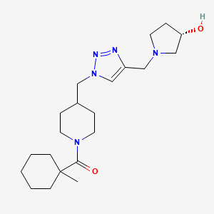 molecular formula C21H35N5O2 B4129806 (3S)-1-{[1-({1-[(1-methylcyclohexyl)carbonyl]-4-piperidinyl}methyl)-1H-1,2,3-triazol-4-yl]methyl}-3-pyrrolidinol trifluoroacetate (salt) 