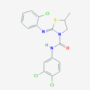 2-[(2-chlorophenyl)imino]-N-(3,4-dichlorophenyl)-5-methyl-1,3-thiazolidine-3-carboxamide