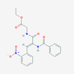 molecular formula C20H19N3O6 B412982 Ethyl [(2-(benzoylamino)-3-{2-nitrophenyl}acryloyl)amino]acetate 