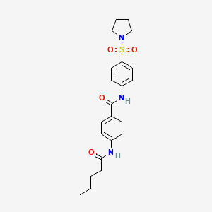 molecular formula C22H27N3O4S B4129865 4-(pentanoylamino)-N-[4-(1-pyrrolidinylsulfonyl)phenyl]benzamide 