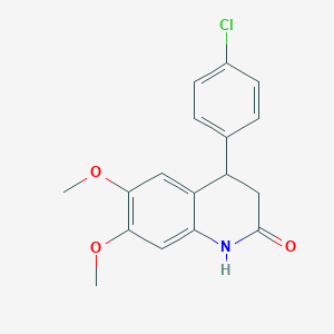 molecular formula C17H16ClNO3 B4129903 4-(4-chlorophenyl)-6,7-dimethoxy-3,4-dihydro-2(1H)-quinolinone 