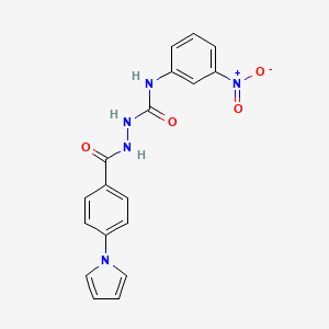 molecular formula C18H15N5O4 B4129909 N-(3-nitrophenyl)-2-[4-(1H-pyrrol-1-yl)benzoyl]hydrazinecarboxamide 