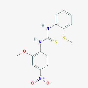 molecular formula C15H15N3O3S2 B4129925 N-(2-methoxy-4-nitrophenyl)-N'-[2-(methylthio)phenyl]thiourea 