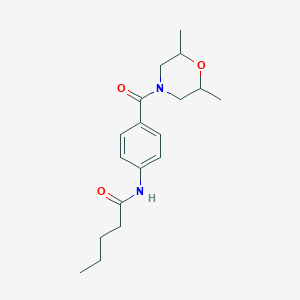 N-{4-[(2,6-dimethyl-4-morpholinyl)carbonyl]phenyl}pentanamide