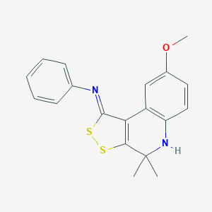 molecular formula C19H18N2OS2 B412993 8-methoxy-4,4-dimethyl-N-phenyl-5H-dithiolo[3,4-c]quinolin-1-imine CAS No. 306320-53-6