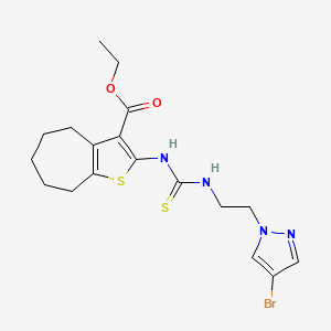 ethyl 2-[({[2-(4-bromo-1H-pyrazol-1-yl)ethyl]amino}carbonothioyl)amino]-5,6,7,8-tetrahydro-4H-cyclohepta[b]thiophene-3-carboxylate