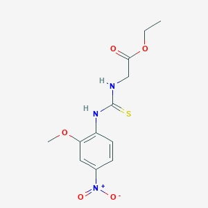 molecular formula C12H15N3O5S B4129939 ethyl N-{[(2-methoxy-4-nitrophenyl)amino]carbonothioyl}glycinate 