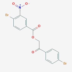 molecular formula C15H9Br2NO5 B412995 2-(4-Bromophenyl)-2-oxoethyl 4-bromo-3-nitrobenzoate 