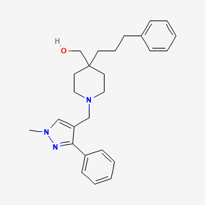 [1-[(1-methyl-3-phenyl-1H-pyrazol-4-yl)methyl]-4-(3-phenylpropyl)-4-piperidinyl]methanol