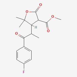 molecular formula C17H19FO5 B4129994 methyl 4-[2-(4-fluorophenyl)-1-methyl-2-oxoethyl]-5,5-dimethyl-2-oxotetrahydro-3-furancarboxylate 