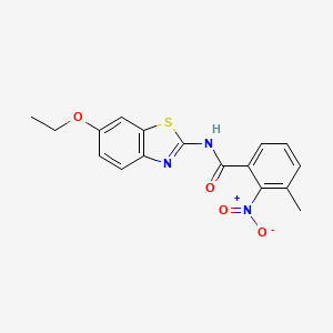 molecular formula C17H15N3O4S B4129995 N-(6-ethoxy-1,3-benzothiazol-2-yl)-3-methyl-2-nitrobenzamide 