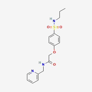 molecular formula C17H21N3O4S B4130006 2-{4-[(propylamino)sulfonyl]phenoxy}-N-(2-pyridinylmethyl)acetamide 