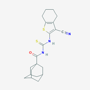 molecular formula C21H25N3OS2 B413001 N-[(3-cyano-4,5,6,7-tetrahydro-1-benzothiophen-2-yl)carbamothioyl]adamantane-1-carboxamide CAS No. 412964-20-6