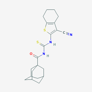 molecular formula C21H25N3OS2 B413001 N-(1-ADAMANTYLCARBONYL)-N'-(3-CYANO-4,5,6,7-TETRAHYDRO-1-BENZOTHIOPHEN-2-YL)THIOUREA CAS No. 412964-20-6