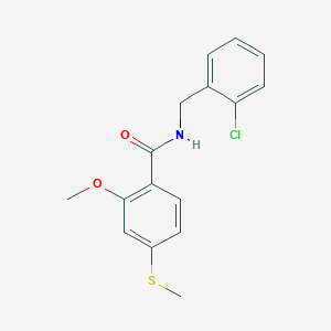 molecular formula C16H16ClNO2S B4130014 N-(2-chlorobenzyl)-2-methoxy-4-(methylthio)benzamide 