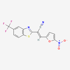 molecular formula C15H6F3N3O3S B4130019 3-(5-nitro-2-furyl)-2-[5-(trifluoromethyl)-1,3-benzothiazol-2-yl]acrylonitrile 