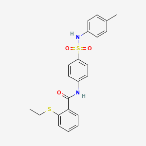 molecular formula C22H22N2O3S2 B4130038 2-(ethylthio)-N-(4-{[(4-methylphenyl)amino]sulfonyl}phenyl)benzamide 