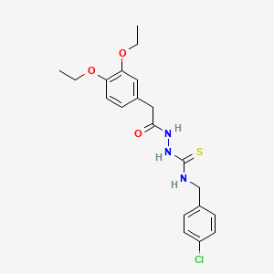 N-(4-chlorobenzyl)-2-[(3,4-diethoxyphenyl)acetyl]hydrazinecarbothioamide