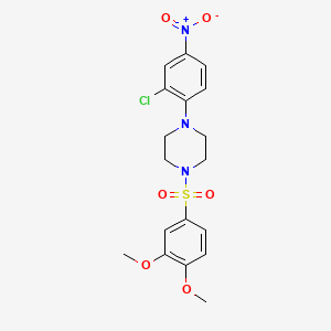molecular formula C18H20ClN3O6S B4130065 1-(2-chloro-4-nitrophenyl)-4-[(3,4-dimethoxyphenyl)sulfonyl]piperazine 