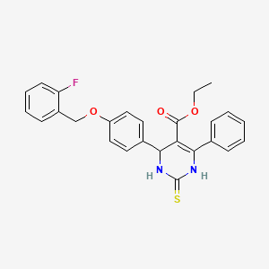 molecular formula C26H23FN2O3S B4130069 ethyl 4-{4-[(2-fluorobenzyl)oxy]phenyl}-6-phenyl-2-thioxo-1,2,3,4-tetrahydro-5-pyrimidinecarboxylate 